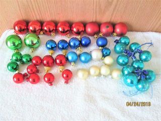 45 Vintage Glass & Plastic Small Christmas Ball Ornaments Crafts