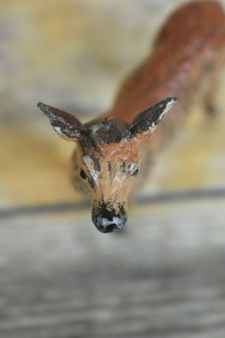 3 Vintage Putz Lead Metal Reindeer Deer Stag Figurines Germany Christmas 8