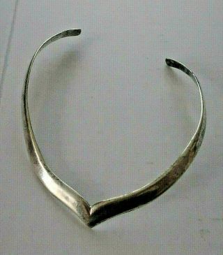 Vintage 925 Sterling Silver Taxco Heavy 42g Signed Collar Choker Necklace Tm - 48