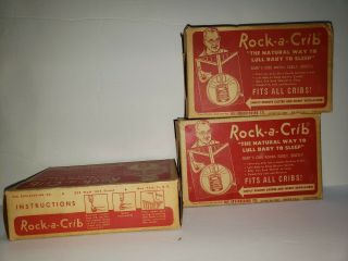 Vintage Rock A Crib Cradle Springs 3 Boxes,  With Set Of 4 Springs In Each
