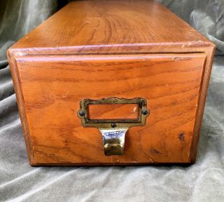 Vintage Wood Library Index Card Drawer Finish