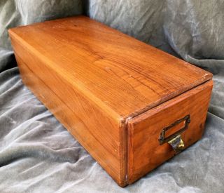 Vintage Wood Library index Card Drawer Finish 2
