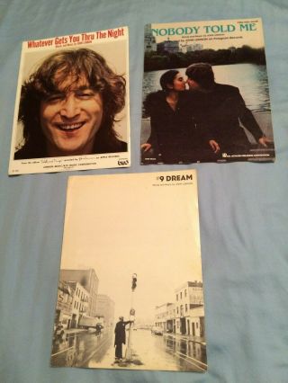 Vintage John Lennon Sheet Music 9 Dream,  Nobody Told Me,  Whatever Gets You Thru