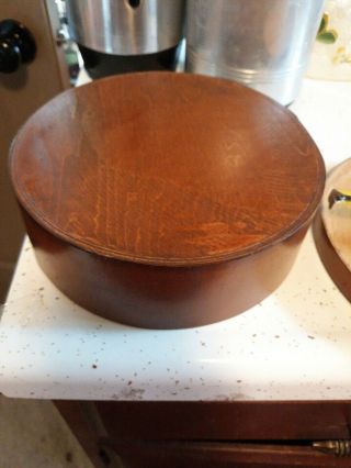 Vintage Primitive Round Bentwood Shaker Pantry Cheese Box Wood Slatted Nails 14” 8