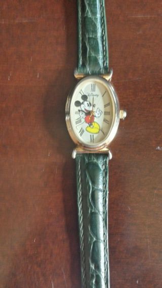 Retired - Vintage - Disney Time Mickey Mouse Gold Tone Quartz Watch