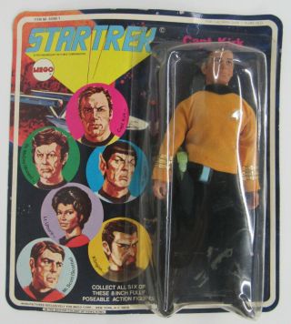 Vintage 1974 Captain Kirk Star Trek 8 " Mego Action Figure Moc Unpunched
