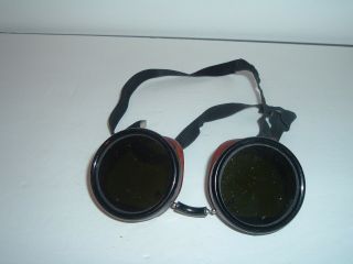 Vintage Welsh Mfg Co Welding Goggles Steampunk Glasses Green & Clear Lenses