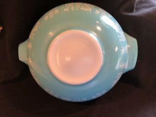 Vintage PYREX Amish Butterprint Turquoise 444 Cinderella Bowl Tab Handles 4 qt 2