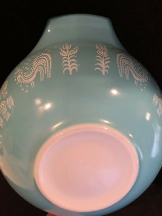 Vintage PYREX Amish Butterprint Turquoise 444 Cinderella Bowl Tab Handles 4 qt 4