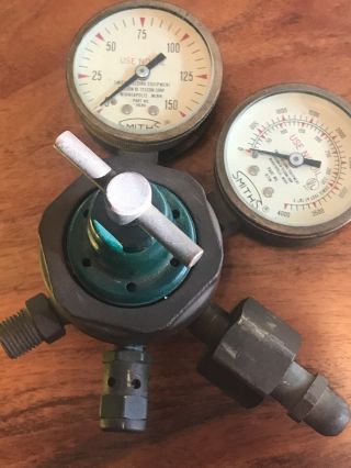 Vintage Smiths Double Dual Gauge Regulator Gas Torch Welding Oxygen Ser 33461