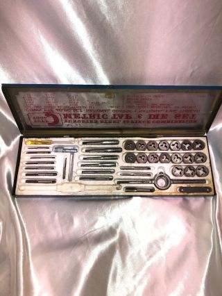 Vintage Tuff Tool Tungsten Steel 38 Piece Combination Metric Tap & Die Set