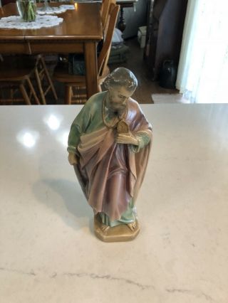 Vintage Catholic St.  Jude Chalkware Statue Religious Relic