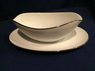 Vintage Noritake Colony Gravy Boat With Attached Underplate 5932