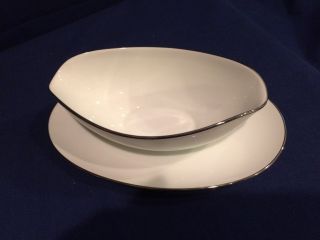 Vintage Noritake Colony gravy boat with attached underplate 5932 2