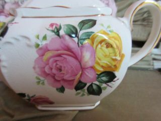 RARE Vintage SADLER Tea Pot Shabby Pink Roses Made in Staffordshire England 2