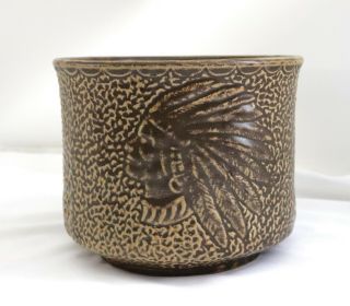 Vtg Nelson Mccoy Ceramic Art Pottery Indian Head Planter Pot Jardiniere Antique