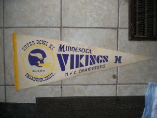 Vintage1977 Minnesota Vikings Bowl 12 X 30 Felt Pennant Passedena