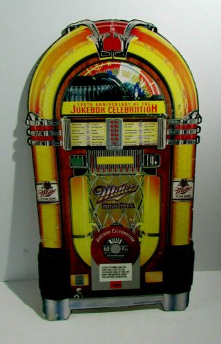 Vintage Miller High Life Beer Jukebox 100 Yr Anniversary Cardboard Display Sign