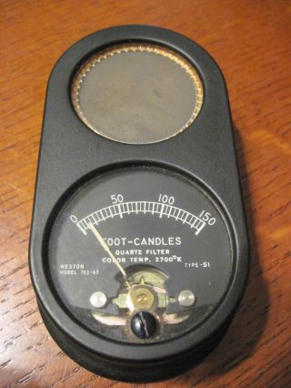 Vintage Weston Model 703 - 60 Type 51 Foot Candle Meter 0 - 150 Foot Candle Scale