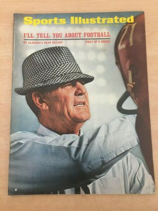 B24 Vtg Sports Illustrated August 15 1966 Bear Bryant Cover First In Series