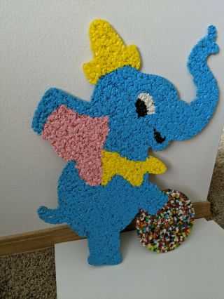 Vintage Disney ' s Dumbo melted popcorn noodle plastic wall decoration 4