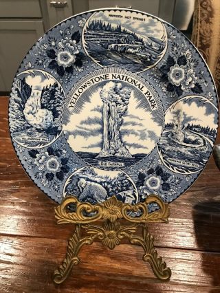 Vtg Yellowstone National Park Plate Fine Staffordshire Ware 9.  75”