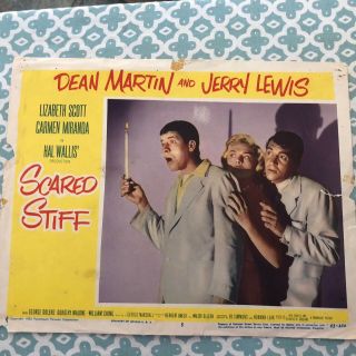 Vintage 1956 Jerry Lewis Dean Martin ‘scared Stiff’ Lobby Card