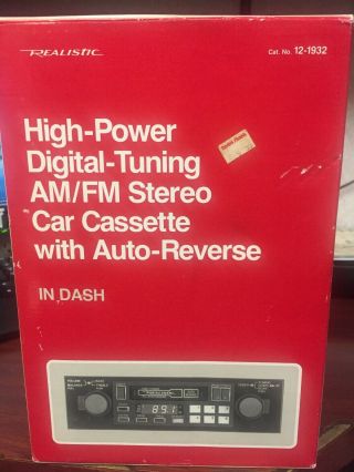 Realistic Am/fm Car Stereo With Cassette Vintage