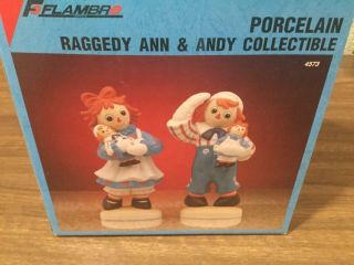 1990 Collectible Raggedy Ann & Andy Vintage Figurines,  Porcelain