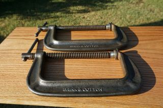 2 Pc Vintage Brink & Cotton No.  146,  6in.  Adjustable C - Clamp,  Made In Usa