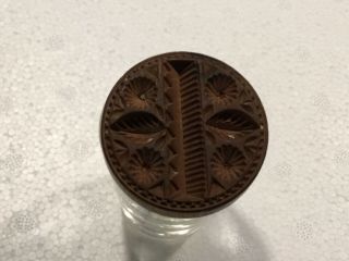 Old (Vintage/Antique) miniature Butter Stamp/Mold Wood Carved Press (11) 2