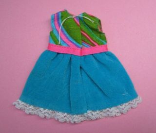 Vtg Barbie SKIPPER - TRIPLE TREAT 1748 Turquoise & Multicolored Dress 2