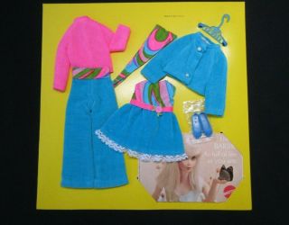 Vtg Barbie SKIPPER - TRIPLE TREAT 1748 Turquoise & Multicolored Dress 3