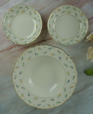 Set Of 2 Vintage Federal Shape Syracuse China Suzanne Dessert Bowls And One Soup