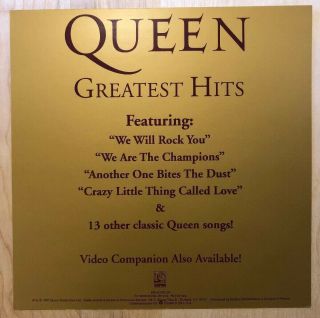 Rare Vintage 1992 Promo Poster Flat Queen Greatest Hits 2
