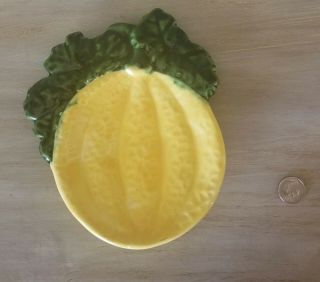 Ceramic Melon Squash Spoon Rest Trinket Butter Dish Vintage Thanksgiving Decor