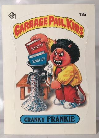 Vintage Garbage Pail Kids Cranky Frankie 18a Topps Card 1985 Matte 1st Series 1