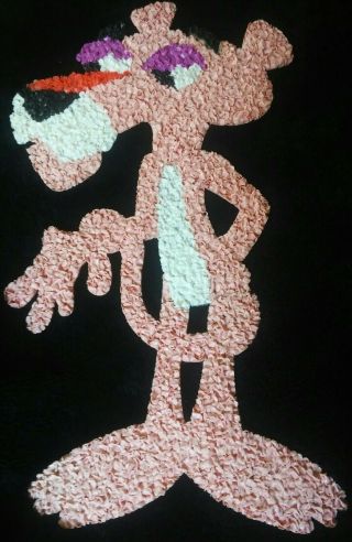1970s Vintage Pink Panther 21 " Melted Plastic Popcorn Wall Decoration