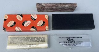 Vintage Case Xx Soft Washita Oilstone Sharpening Stone W/ Box