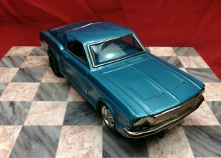 Vintage Tin Litho Battery Operated Ford Mustang Japan