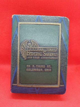 Vintage Central Ohio Federal Savings Columbus Ohio Coin Bank Book Of Thrift
