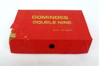 Vintage Double Nine Dominoes By Cardinal 55 Pc Set Dark Red Case Vb