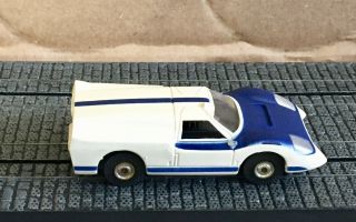 Vintage Aurora Thunderjet White / Blue Ford J 1382 Ho Slot Car
