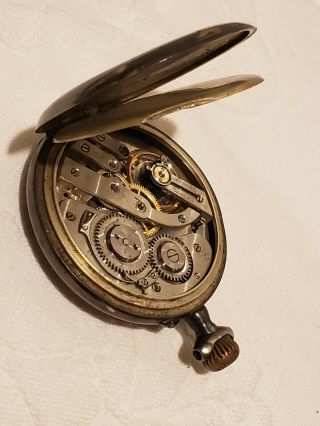 Antique 15 Jewel Pocket Watch 800 Silver Half Hunter Case Runs Good Keeps Time 5