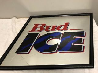 Vintage Bud Ice Slanted Mirror Beer Sign