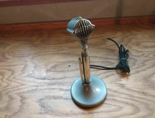 Vintage Dukane Model 7b40 Microphone W/ Mic Stand Mount