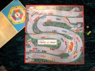 1962 Milton Bradley Game Lets Take A Trip Made in U.  S.  A.  Vintage Board Game 2