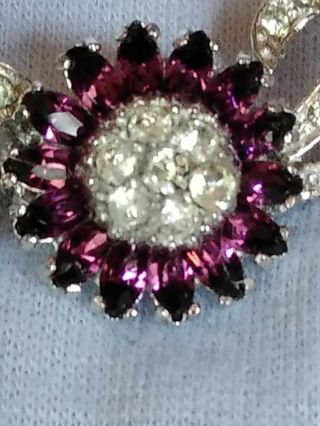 Pennino Amethyst Floral Clasp Bracelet,  Vintage.  71/2 "