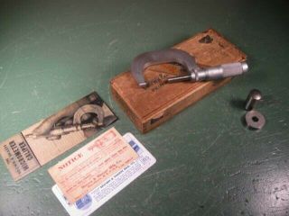 Old Vintage Machining Tools Machinist Brown & Sharpe 1 - 2 In.  Micrometer