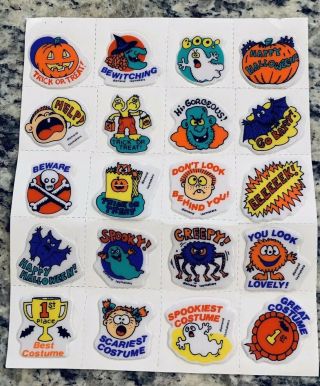 Vintage 1980’s Sheet Of Puffy Halloween Stickers Diamond Toymakers Monsters